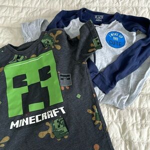 4 boy lot children’s Place pyjamas one piece, MOJANG Studios Minecraft size 4/5